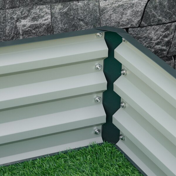 Outsunny Raised Garden Bed Metal Planter Box for plants, flowers and other vegetation, 120x120x30cm, Green Aosom UK