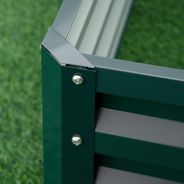 Outsunny Raised Garden Bed Metal Planter Box for plants, flowers and other vegetation, 120x120x30cm, Green Aosom UK