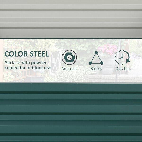 Outsunny Raised Garden Bed Metal Planter Box for plants, flowers and other vegetation, 120x120x30cm, Green Aosom UK