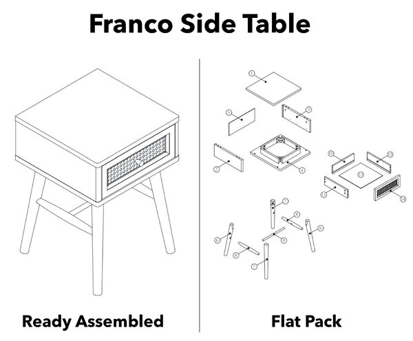 Franco 1 Drawer Side Table