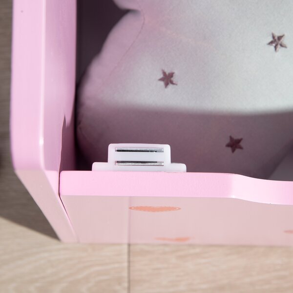 ZONEKIZ Dual-Purpose Toy Chest: Wooden Storage Bench with Safety Mechanism, Pretty in Pink Aosom UK