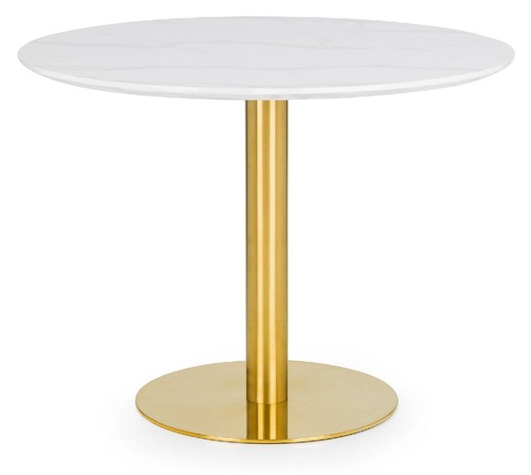 Palermo 4 Seater Round Pedestal Dining Table, White