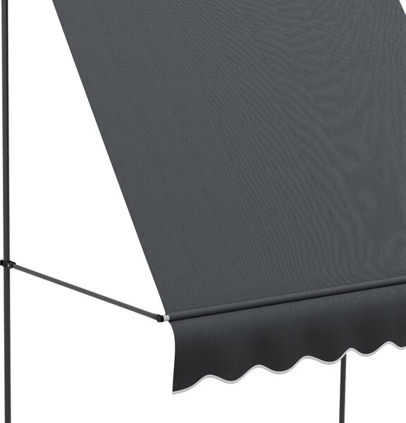 Outsunny 2 x 1.2m Retractable Awning, Free Standing Patio Sun Shade Shelter, UV Resistant, for Window and Door, Dark Grey Aosom UK