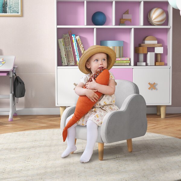 ZONEKIZ Cloud Shape Toddler Armchair, Ergonomically Designed Kids Chair, Children Playroom Mini Sofa for Relaxing, for Ages 1.5-5 Years Aosom UK