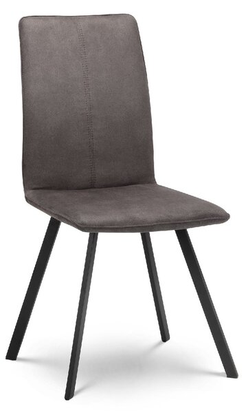 Monroe Set of 2 Dining Chairs, Charcoal Faux Linen