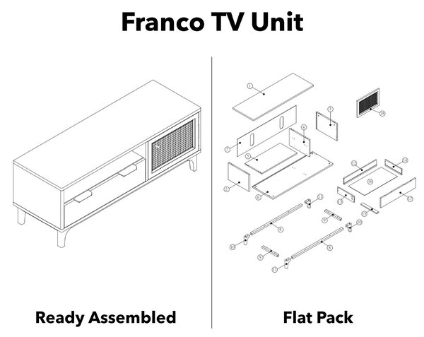 Franco TV Unit for TVs up to 50"