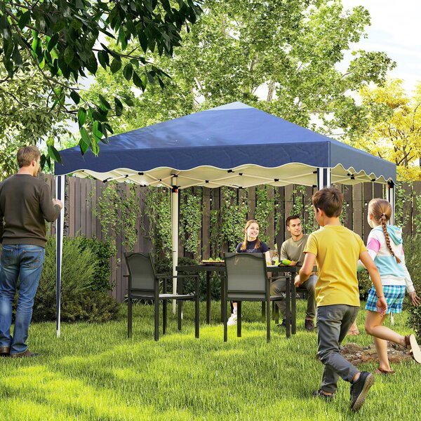 Outsunny Waterproof 3x3m Pop Up Gazebo, Quick Setup Outdoor Party Tent, Waterproof with Carry Bag, Blue Aosom UK