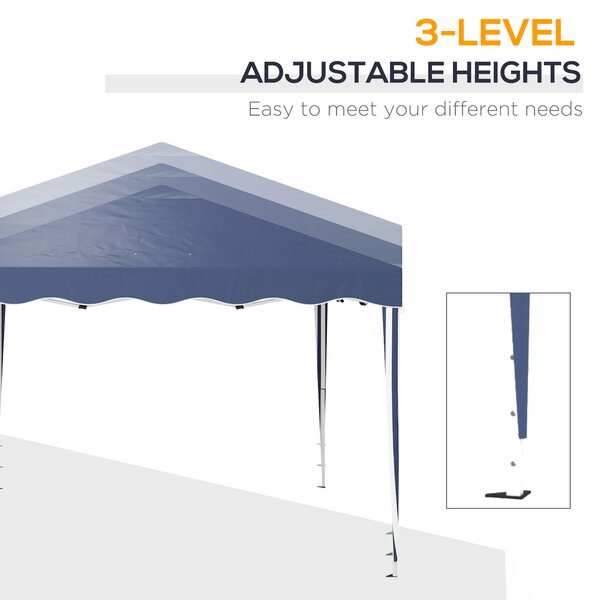 Outsunny Waterproof 3x3m Pop Up Gazebo, Quick Setup Outdoor Party Tent, Waterproof with Carry Bag, Blue Aosom UK