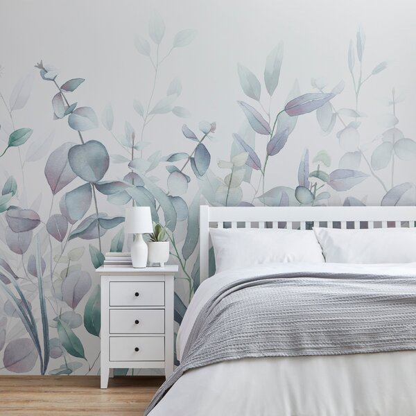 Watercolour Leaves Wall Mural