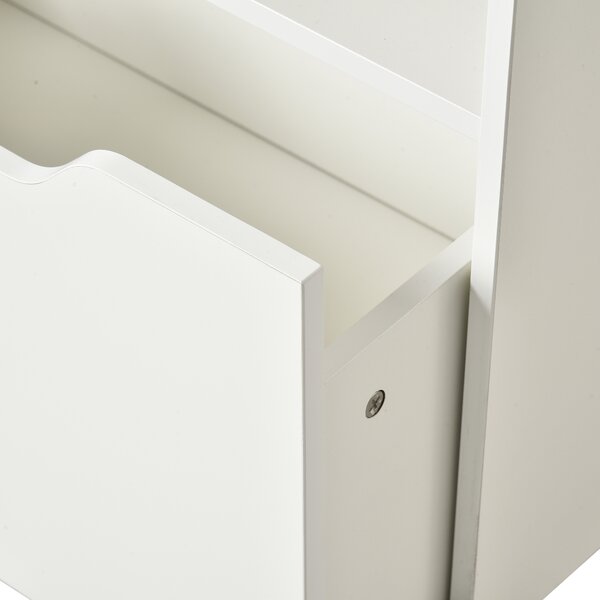 HOMCOM Kids' Bookshelf: Children's Storage Unit with Toy Drawer & Wheels, Room Organiser, White Aosom UK