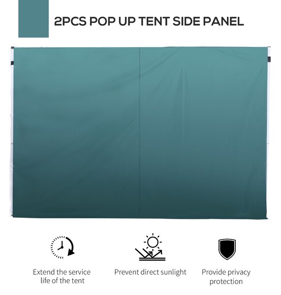 Outsunny 3m Gazebo with Versatile Exchangeable Side Panel, Perfect for Outdoor Events and Gatherings, Green