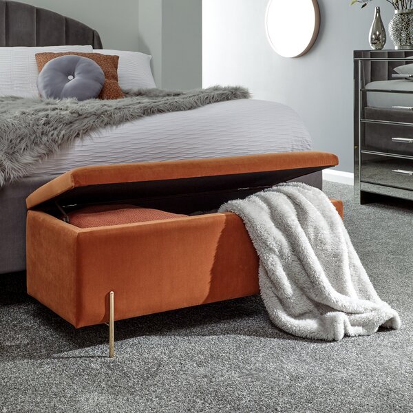 Mystica Velour Ottoman Storage Bench