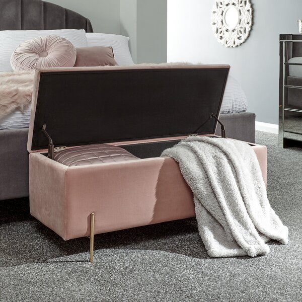 Mystica Velour Ottoman Storage Bench