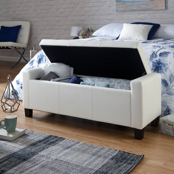 Verona PU Leather Ottoman Bench, White