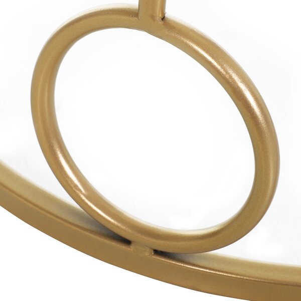 HOMCOM Round Coffee Tables Set of 2, Gold Nest of Tables with Tempered Glass Top, Steel Frame for Living Room, Gold