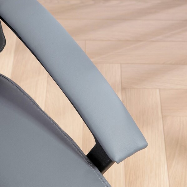 Vinsetto Leather Office Chair, Swivel Faux Leather Desk Chair with Height Adjustable & Smooth Rollers, Black Aosom UK