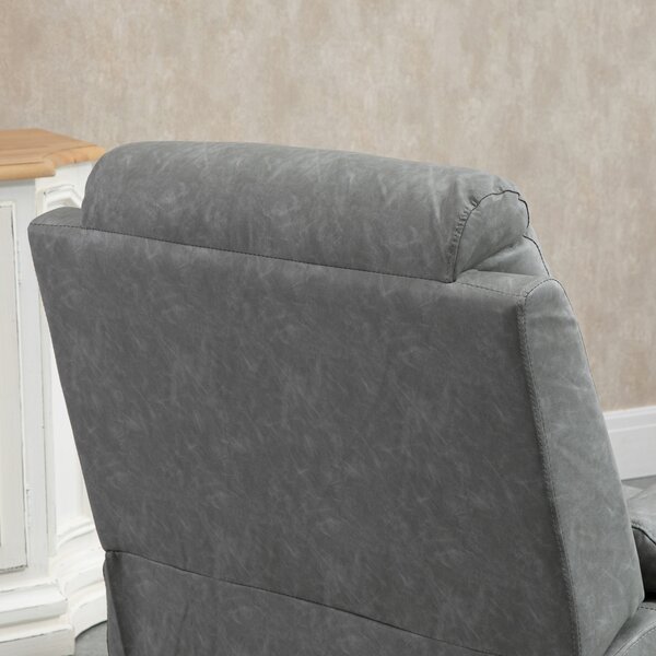 HOMCOM Power Lift Chair Electric Riser Recliner for Elderly, Faux Leather Sofa Lounge Armchair with Remote Control and Side Pocket, Grey Aosom UK