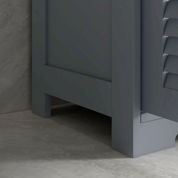 Kleankin Bathroom Storage Cabinet with Drawers, Louvred Doors, Open Compartment, Adjustable Shelf, Grey Aosom UK