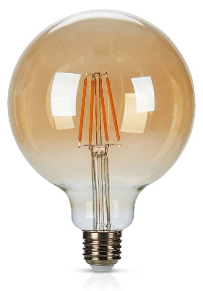 Globe LED bulb E27 6 W filament 2,000 K gold, dim