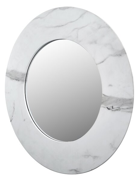 Marble Veneer Round Wall Mirror