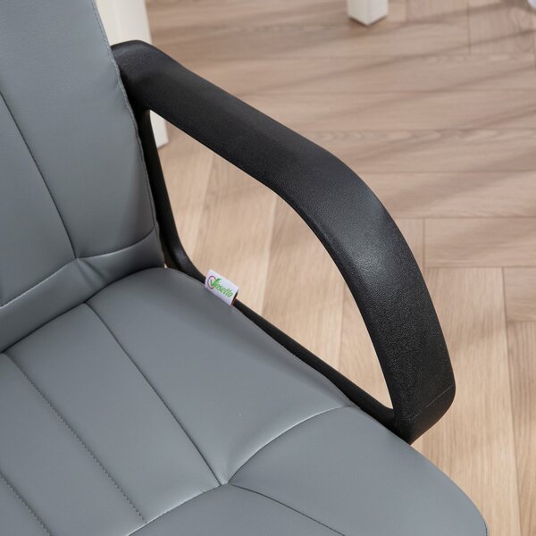 Vinsetto Swivel Executive Office Chair, PU Leather Computer Desk Chair, Adjustable Home Office Chair, Gaming Seater, Grey Aosom UK