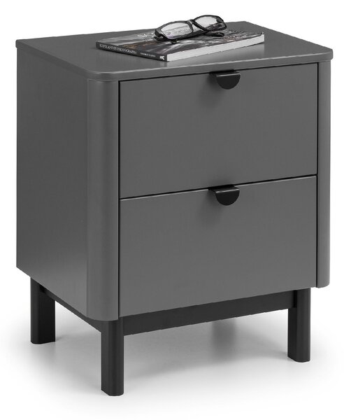 Chloe 2 Drawer Bedside Table, Grey