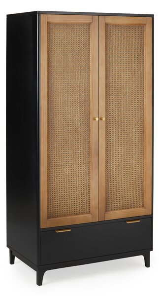 Franco Double 1 Drawer Wardrobe, Black