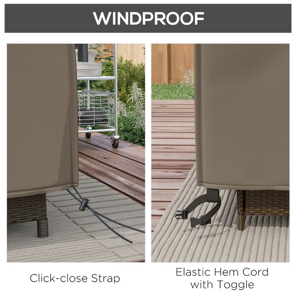 Outsunny Patio Furniture Protector: Weatherproof 600D Oxford Cover for Large Square Sets, 230 x 230 x 70cm, Grey Aosom UK