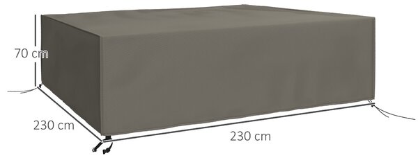 Outsunny Patio Furniture Protector: Weatherproof 600D Oxford Cover for Large Square Sets, 230 x 230 x 70cm, Grey Aosom UK