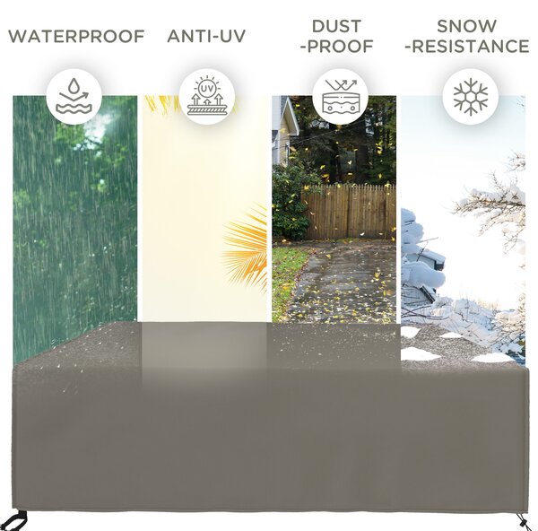 Outsunny Patio Furniture Protector: Weatherproof 600D Oxford Cover for Large Square Sets, 230 x 230 x 70cm, Grey Aosom UK