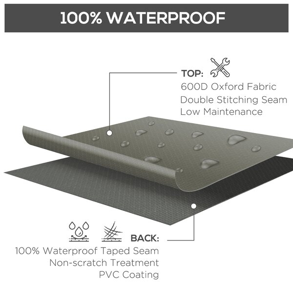 Outsunny Patio Furniture Protector: Weatherproof 600D Oxford Cover for Large Square Sets, 230 x 230 x 70cm, Grey Aosom UK