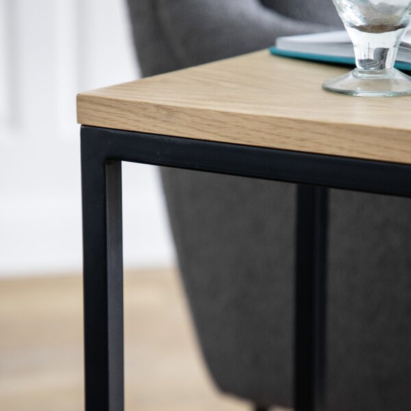 Indio Supper Side Table, Oak Effect