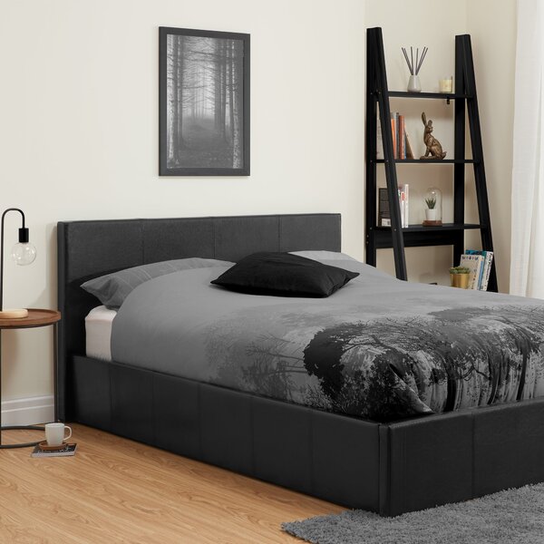 Berlin Faux Leather Ottoman Bed Frame Black
