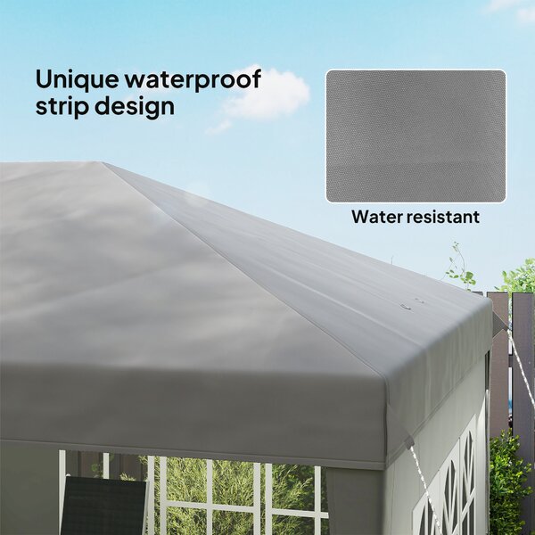 Outsunny 3 x 6m Heavy Duty Gazebo, Party Tent Garden Marquee with Removable Sidewalls and Carry Bag, Grey Aosom UK