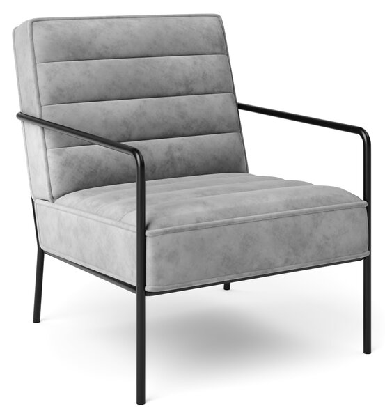 Bookham Velvet Metal Arm Accent Chair