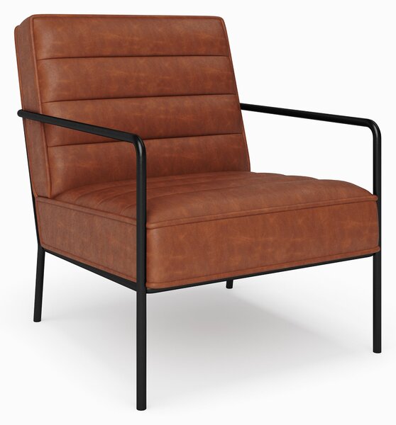 Bookham Faux Leather Metal Arm Accent Chair