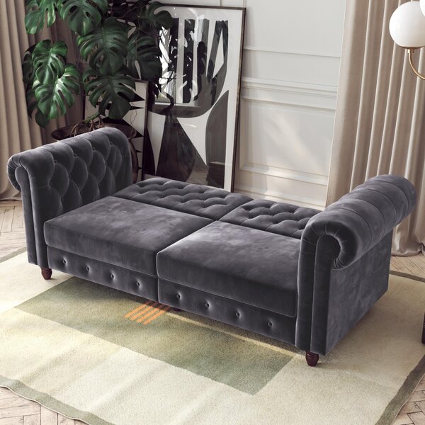 Felix Velvet Chesterfield Double Sofa Bed