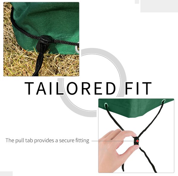 Outsunny Oxford Patio 3-seater Swing Chair Cover Outdoor Garden Furniture Rain Protection Protector Waterproof Anti-UV Green 240L x 133W x 185H cm