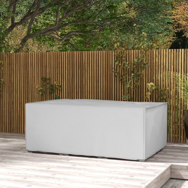 Outsunny 600D Oxford Patio Set Cover Outdoor Garden Rattan Furniture Protection Cover Protector Waterproof Anti-UV Grey 210L x 140W x 80Hcm Aosom UK