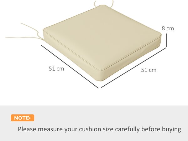 Outsunny 4-Piece Replacement Seat Cushions, Patio Chair Pillow Set with Ties, Indoor/Outdoor Use, Beige Aosom UK