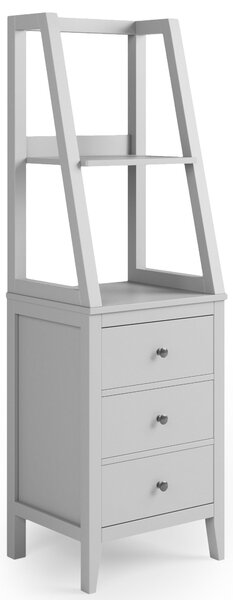 Lynton 3 Drawer Ladder Bedside Table, Grey