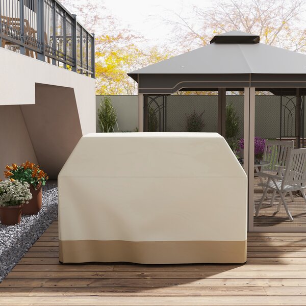 Outsunny Grill Cover: Waterproof PU-Coated Outdoor Protector for Barbecues, Beige, 71W x 188L cm Aosom UK
