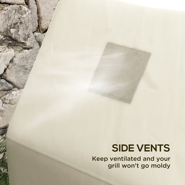 Outsunny Grill Cover: Waterproof PU-Coated Outdoor Protector for Barbecues, Beige, 71W x 188L cm Aosom UK