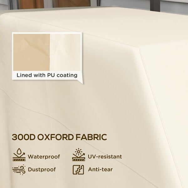 Outsunny Grill Cover: Waterproof PU-Coated Outdoor Protector for Barbecues, Beige, 71W x 188L cm Aosom UK
