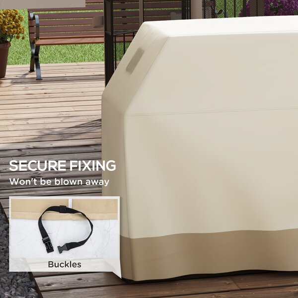 Outsunny Grill Cover: Waterproof PU-Coated Outdoor Protector for Barbecues, Beige, 71W x 188L cm Aosom UK