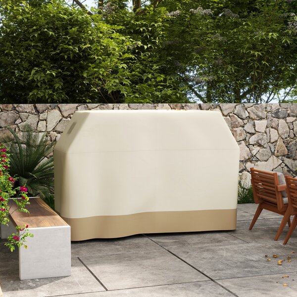 Outsunny Grill Cover: Waterproof PU-Coated Outdoor Protector for Barbecues, Beige, 71W x 188L cm Aosom UK