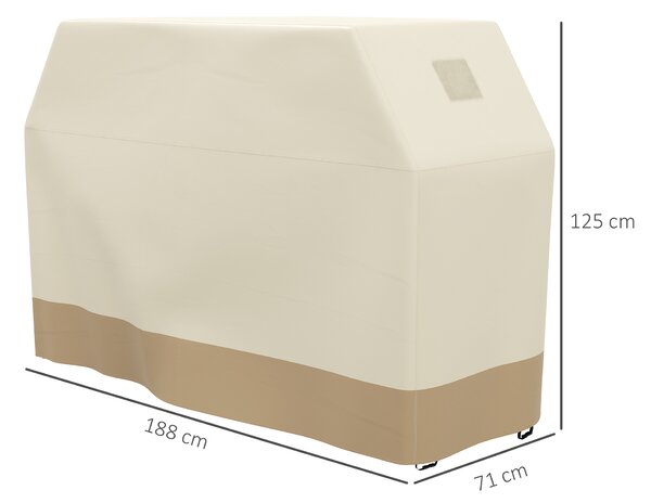 Outsunny Grill Cover: Waterproof PU-Coated Outdoor Protector for Barbecues, Beige, 71W x 188L cm Aosom UK