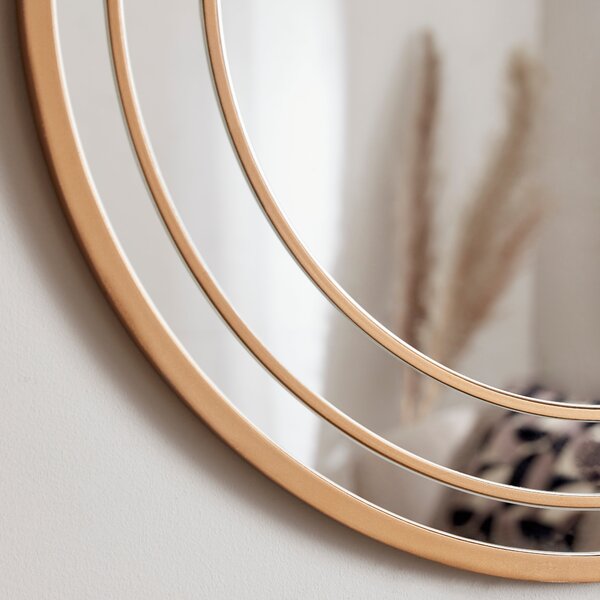 Double Frame Round Wall Mirror