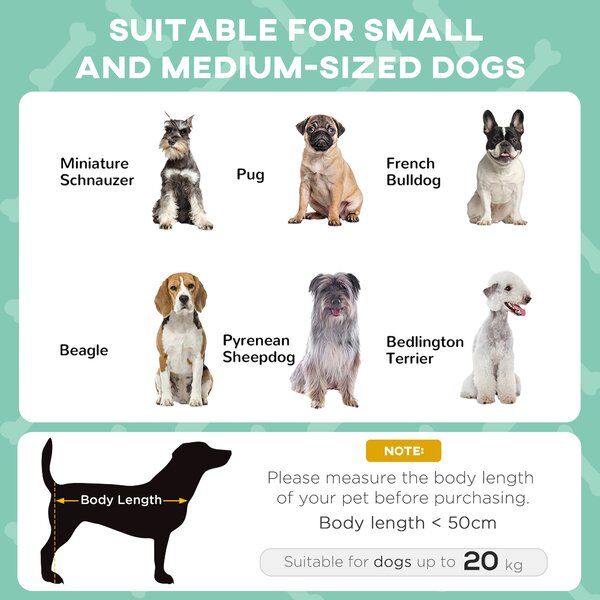 PawHut Elevated Cooling Pet Bed: Breathable Mesh Raised Cot for Small to Medium Dogs, Washable, Light Grey Aosom UK