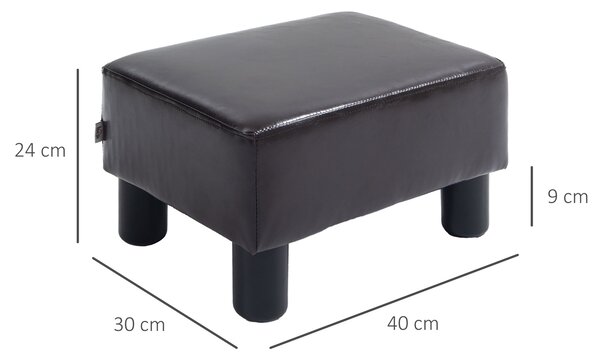 HOMCOM Ottoman Cube Footstool, PU Leather with 4 Plastic Legs, Versatile Furniture for Living Room, 45L x 45W x 45H cm, Black Aosom UK
